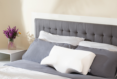Bed with two pillows